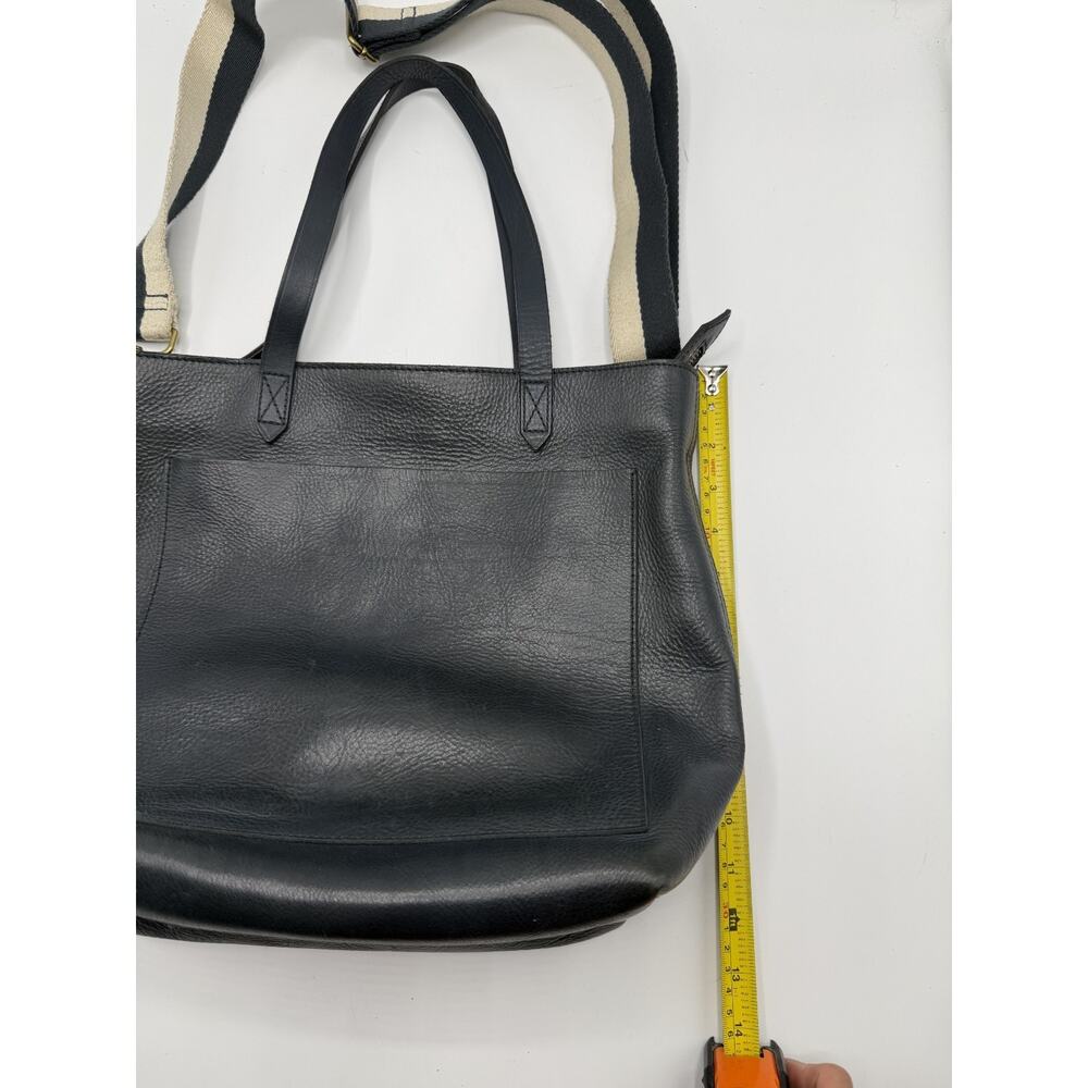 Madewell Zip-Top Medium Transport Tote Leather Crossbody Bag Black AS IS - Picture 3 of 10